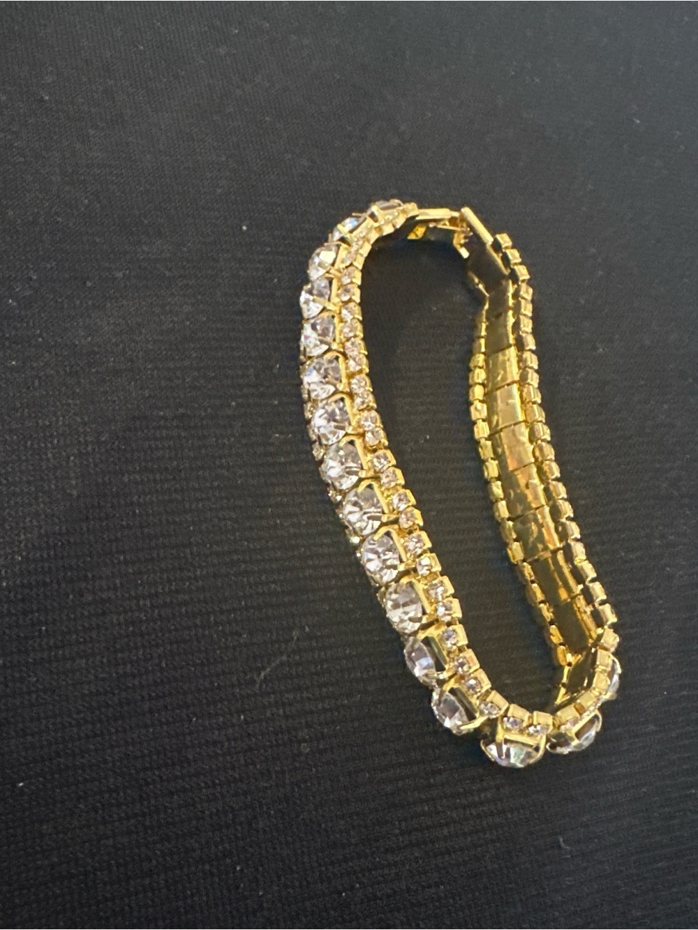 Gold-Tone Bracelet with Clear Crystal Accents - Women's Jewelry